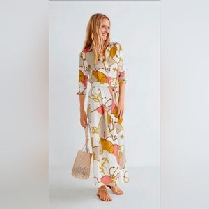 Mango Long Shirt Dress woth Belt Pattern Classic Chain Ralph Lauren Size M